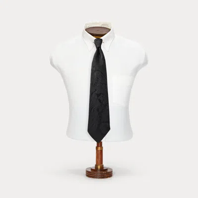 Double Rl Ralph Lauren Handmade Floral Jacquard Tie In Black