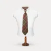 Double Rl Ralph Lauren Handmade Plaid Wool Challis Tie In Brown