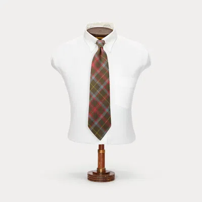 Double Rl Ralph Lauren Handmade Plaid Wool Challis Tie