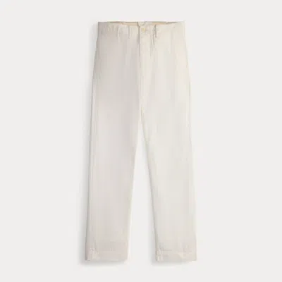 Double Rl Ralph Lauren Herringbone Twill Officer's Pant In White