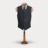 Double Rl Ralph Lauren Indigo Checked Herringbone Vest In Gray