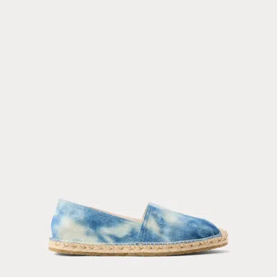 Double Rl Ralph Lauren Indigo Denim Espadrille In Blue