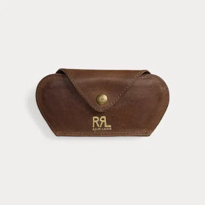 Double Rl Ralph Lauren Leather Eyeglass Case In Brown