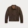 Double Rl Ralph Lauren Leather Jacket In Brown