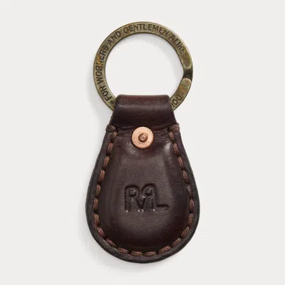 Double Rl Ralph Lauren Leather Key Fob In Brown