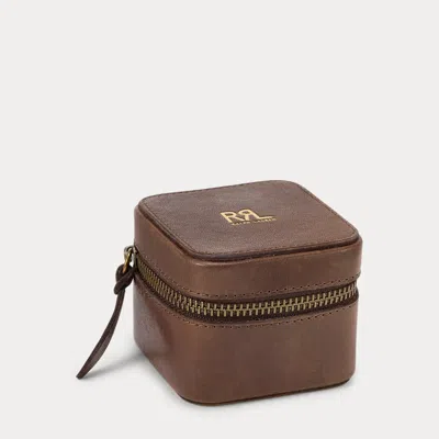 Double Rl Ralph Lauren Leather Watch Case In Brown