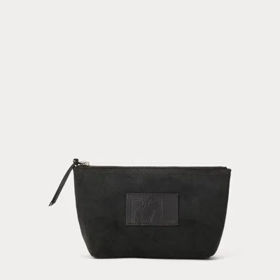 Double Rl Ralph Lauren Limited-edition Roughout Suede Pouch In Black
