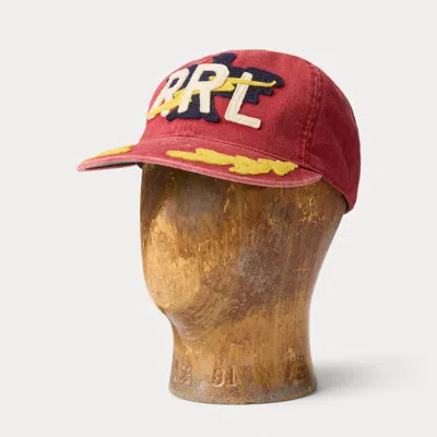 Double Rl Ralph Lauren Logo-appliquéd Twill Ball Cap In Red