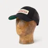 Double Rl Ralph Lauren Logo-patch Denim Trucker Cap In Black