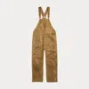 Double Rl Ralph Lauren Paint-splattered Cotton Moleskin Overall In Brown