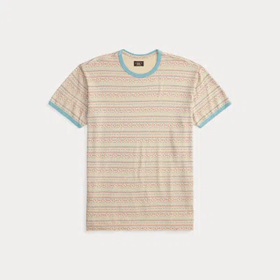 Double Rl Ralph Lauren Print Jersey Ringer T-shirt In Neutral