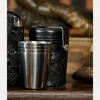 Double Rl Ralph Lauren Shot Glasses & Hand-tooled Leather Case