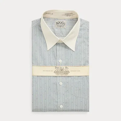 Double Rl Ralph Lauren Slim Fit Print Woven Shirt In Blue