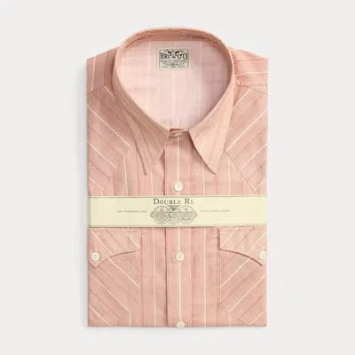 Double Rl Ralph Lauren Slim Fit Stripe-print Western Shirt In Multi