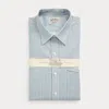 Double Rl Ralph Lauren Slim Fit Stripe-print Woven Shirt In Blue