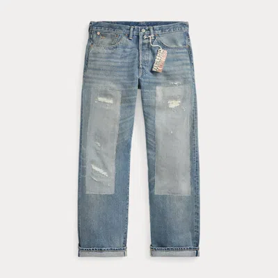 Double Rl Ralph Lauren Vintage 5-pocket Midlands Selvedge Jean In Blue