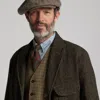 Double Rl Ralph Lauren Wool-cotton Herringbone Newsboy Cap In Multi