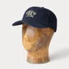 Double Rl Ranch Logo Denim Ball Cap In Rinse