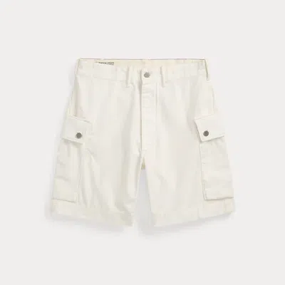 Double Rl Regiment Ripstop Cargo Short In White