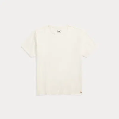Double Rl Relaxed Fit Heavyweight Jersey T-shirt In Warm White