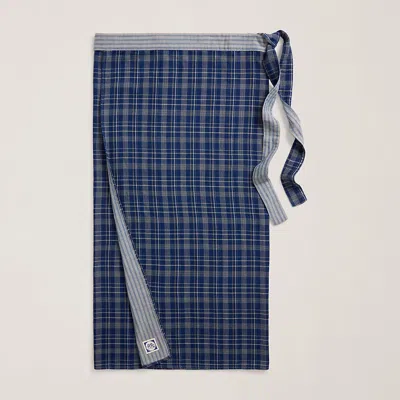 Double Rl Reversible Indigo Cotton Sarong In Navy/cream
