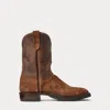 Double Rl Roughout Suede & Leather Boot In Brown