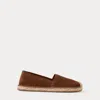 Double Rl Roughout Suede Espadrille In Brown