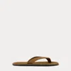 Double Rl Roughout Suede Flip-flop In Pale Russet