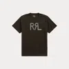 Double Rl Rrl Ranch Logo T-shirt In Faded Black Canvas