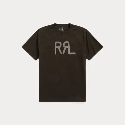 Double Rl Rrl Ranch Logo T-shirt In Faded Black Canvas