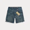 Double Rl Sedgwick Regiment Denim Cargo Short In Sedgwick Wash