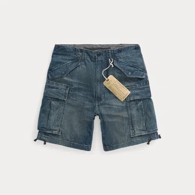 Double Rl Sedgwick Regiment Denim Cargo Short In Sedgwick Wash