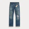 Double Rl Slim Boot Sutton Repaired Selvedge Jean In Sutton Wash