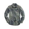 Double Rl Slim Fit Denim Western Shirt In Rinse