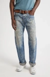 Double Rl Straight Fit Distressed Jeans In Blue