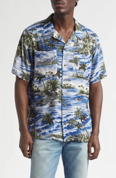 Double Rl Tropical Print Camp Shirt In Multi