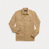 Double Rl Twill Workshirt In Faded Tan