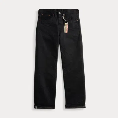 Double Rl Vintage 5-pocket Black Selvedge Jean In New Black On Black