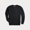 Double Rl Waffle-knit Cotton-wool Sweater In Black Heather