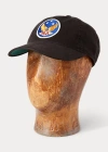 Double Rl Garment-dyed Twill Ball Cap In Black