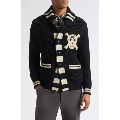 Double Rl Wool Cardigan In Animal Print