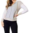 Double Take Chic Color Block Hoodie With Seam Details In Light Gray In Multi