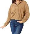 Double Take Cozy Chic Long Sleeve Jacket In Camel In Brown