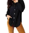 Double Take Elegant Waffle-knit Collared Shirt In Black In Black
