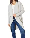 Double Take Luxurious Pocketed Duster Cardigan In Light Gray In Multi