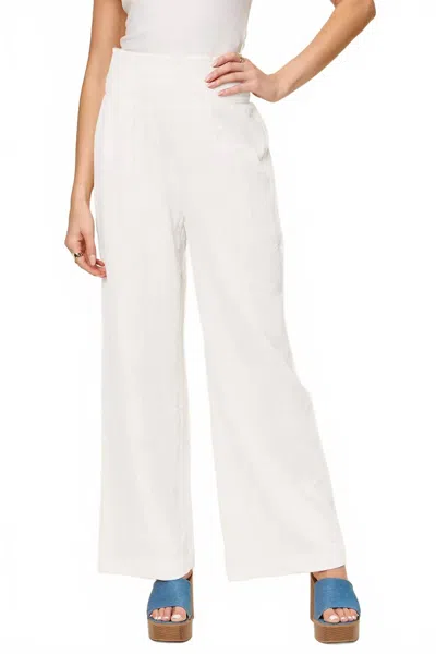 Double Take Women's Full Size Texture Smocked Waist Wide Leg Pants In White
