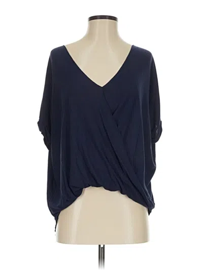 Pre-owned Double Zero 3/4 Sleeve Blouse In Blue