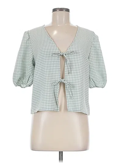 Pre-owned Double Zero 3/4 Sleeve Blouse In Green