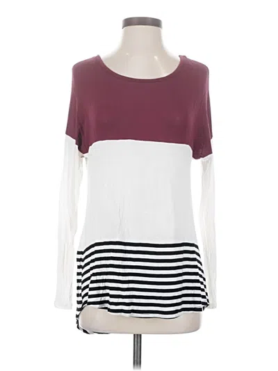 Pre-owned Double Zero 3/4 Sleeve T-shirt In Burgundy