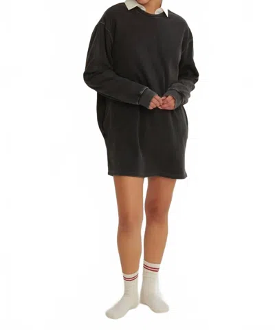 Double Zero Everyday Ease Sweatshirt Dress In Black